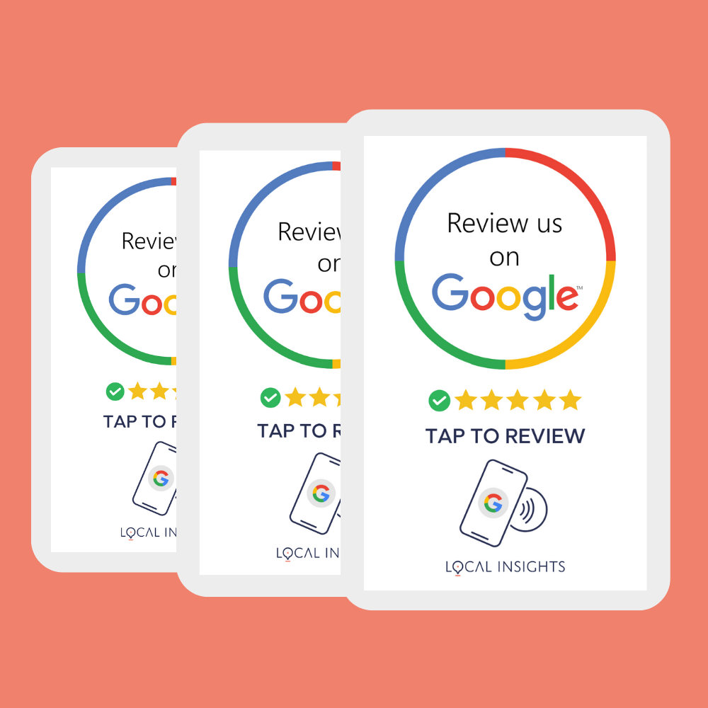 3 Google Review Cards Plus Free Postage