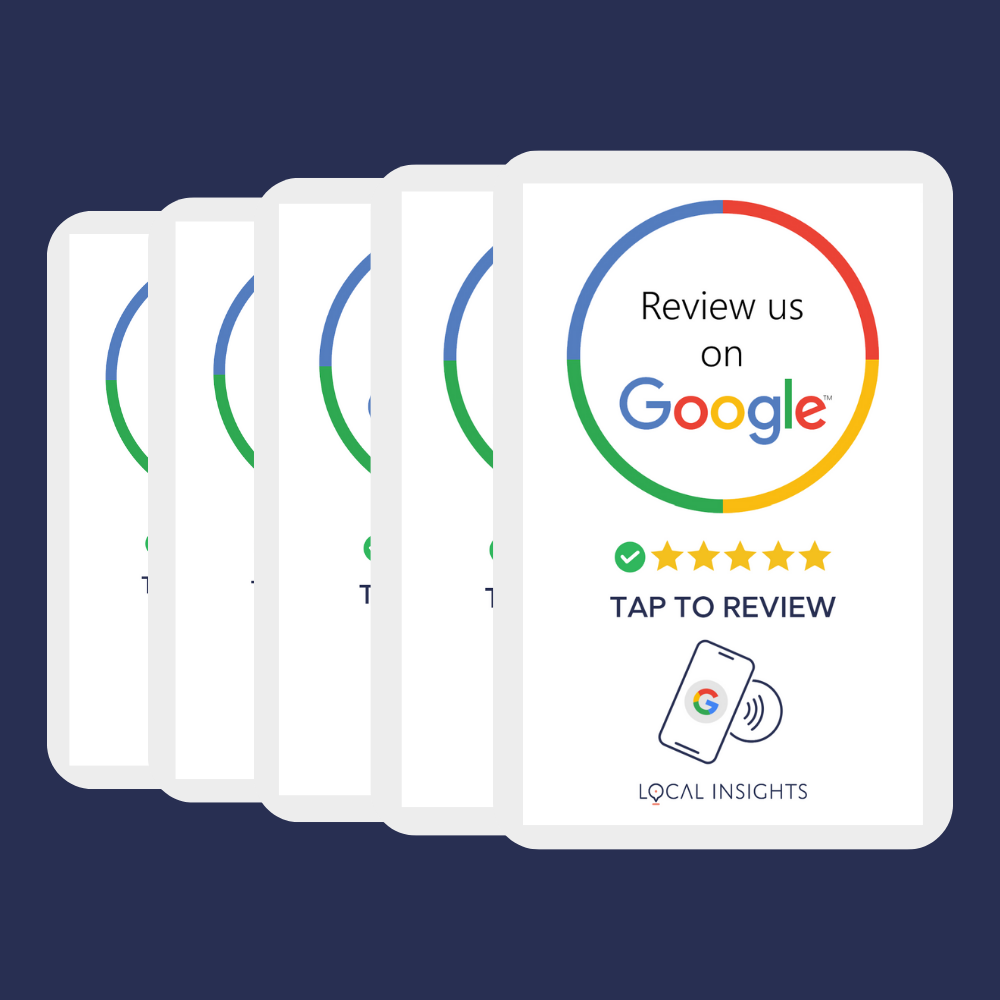 5 Google Review Cards Plus Free Postage